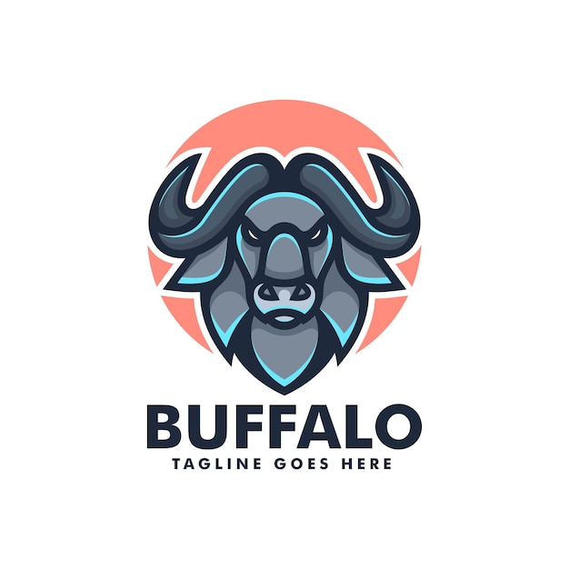 Ilustración Vector Logo Toro Estilo Mascota Simple