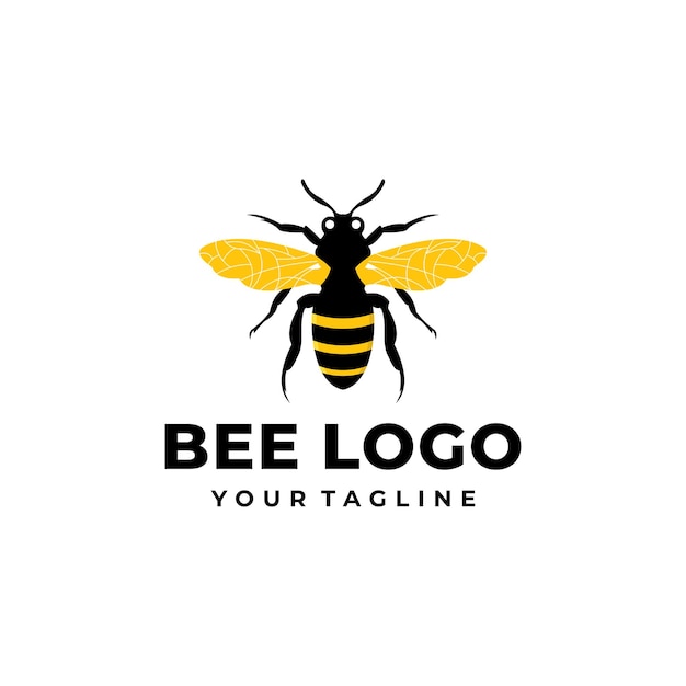 Ilustración de vector de logotipo de abeja de miel