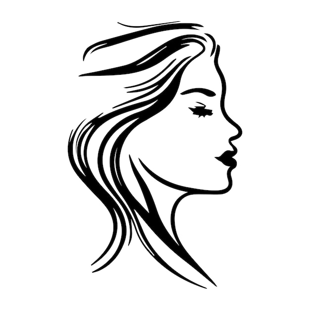 Ilustración de vector de logotipo abstracto de cara de belleza Diseño de logotipo vectorial para salón de belleza o peluquería o diseño cosmético