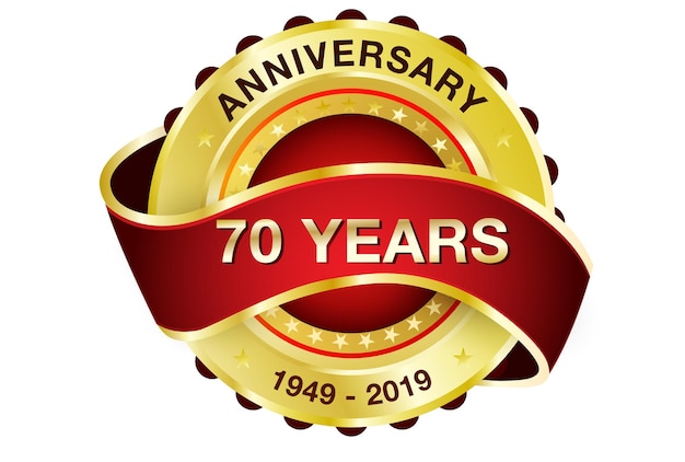 Vector ilustración de vector de logotipo de aniversario de celebración de 70 años