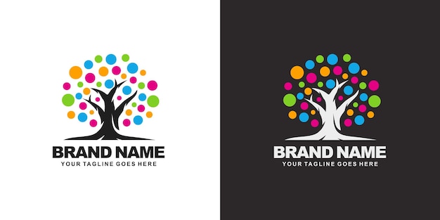 Ilustración de vector de logotipo de árbol