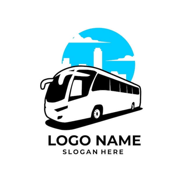 Ilustración de vector de logotipo de autobús de la ciudad