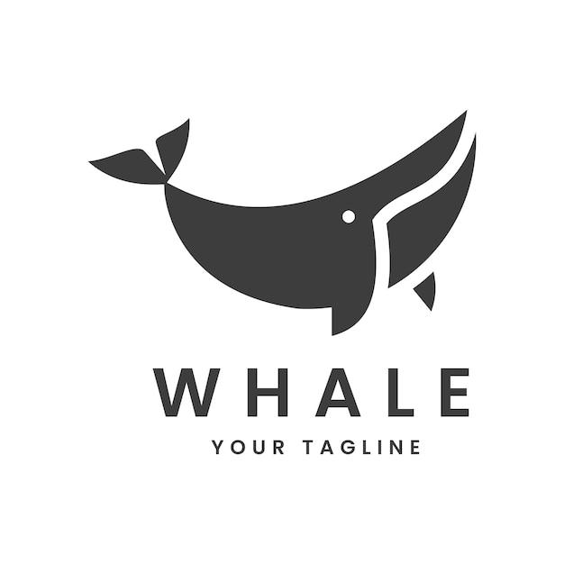 Ilustración de vector de logotipo de ballena jorobada asociada con diseño de símbolo de plantilla de amor y conocimiento