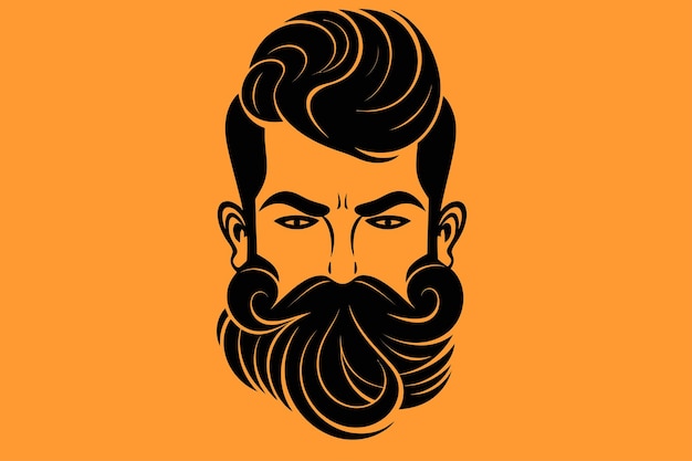 Ilustración de vector de logotipo de barba de peluquero
