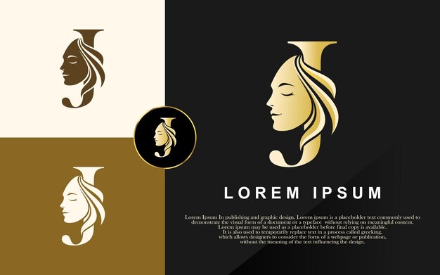 Ilustración de Vector de logotipo de belleza de letra J