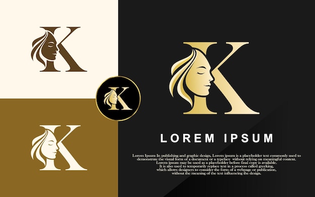 Vector ilustración de vector de logotipo de belleza de letra k