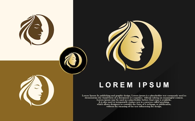 Vector ilustración de vector de logotipo de belleza de letra o