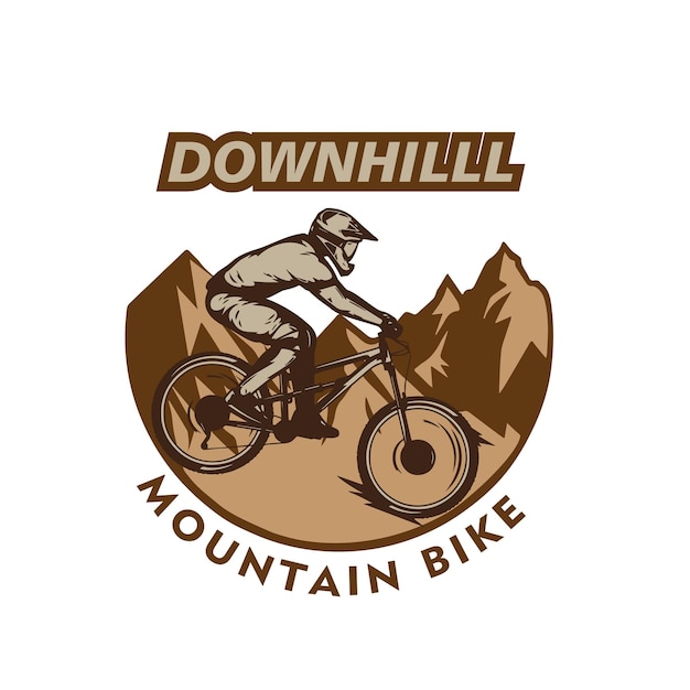 Ilustración de vector de logotipo de bicicleta de montaña