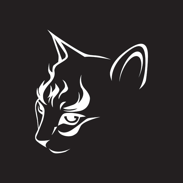 Ilustración de vector de logotipo de cabeza de gato