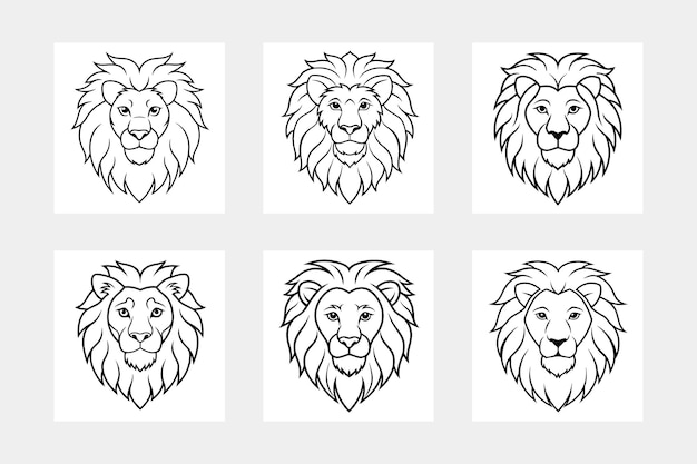 Ilustración de vector de logotipo de cabeza de león