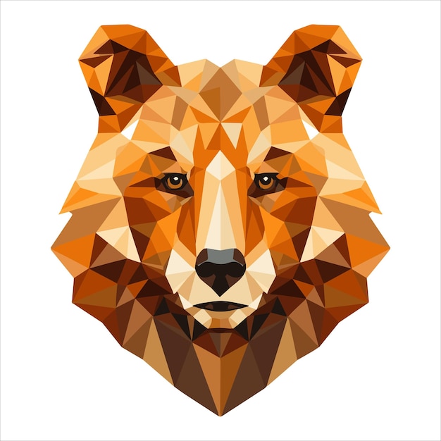 Ilustración de vector de logotipo de cabeza de Origami Grizzly Bear