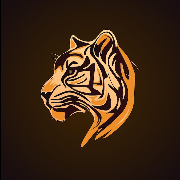 Ilustración de vector de logotipo de cabeza de tigre