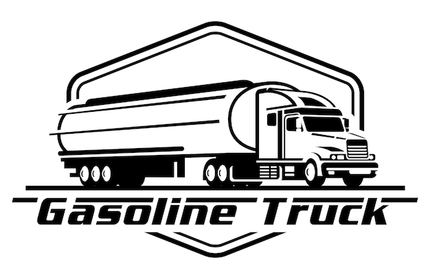 Ilustración de vector de logotipo de camión de gasolina
