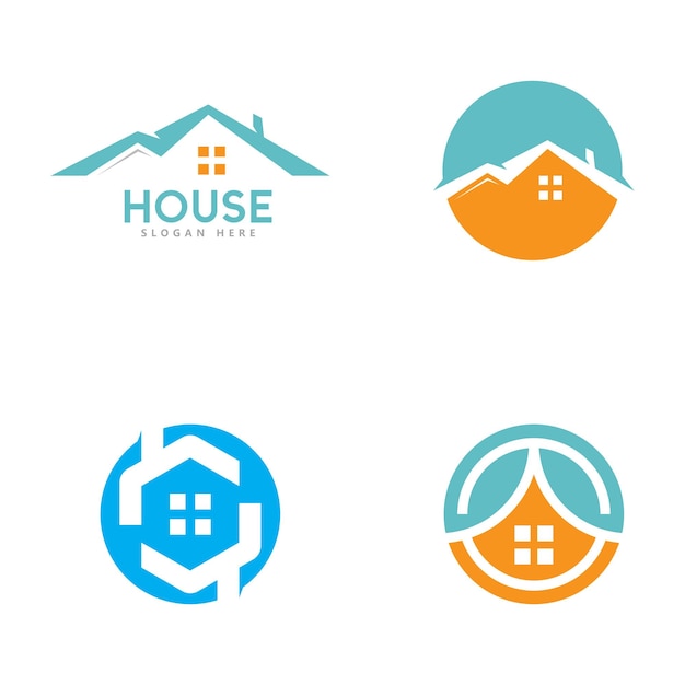 Ilustración de vector de logotipo de casa y apartamento