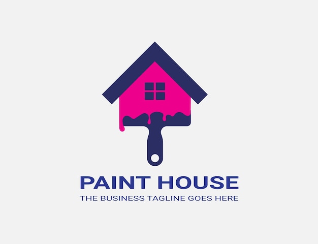 Vector ilustración de vector de logotipo de casa de pintura