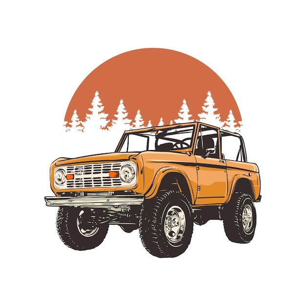 Ilustración de vector de logotipo de coche de aventura offroad