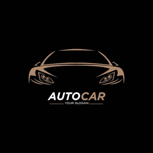 Ilustración de Vector de logotipo de coche de líneas abstractas
