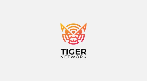 Ilustración de vector de logotipo creativo de red de tigre