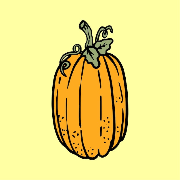 ilustración de vector de logotipo dibujado a mano orgánico kobacha de calabaza fresca
