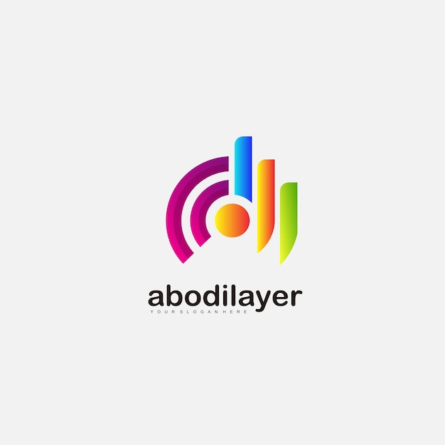 Ilustración de vector de logotipo de diseño de letra d