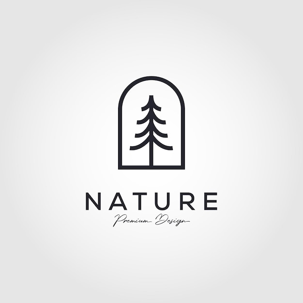 Ilustración de vector de logotipo de diseño premium de naturaleza