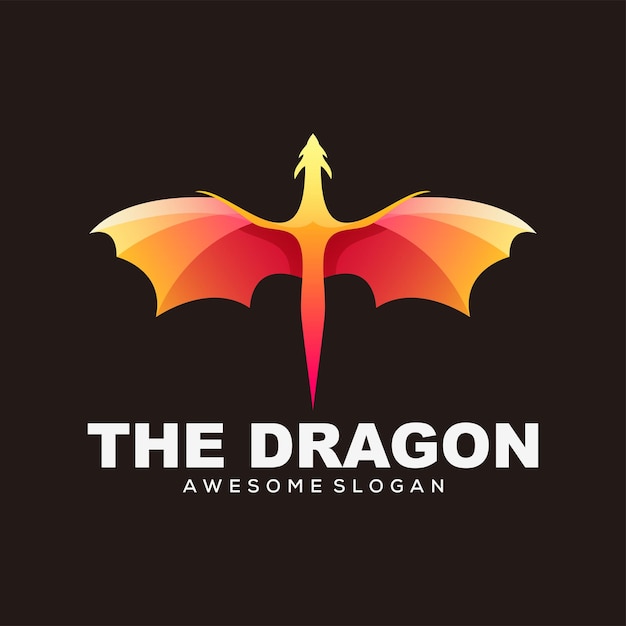 Ilustración de vector de logotipo de dragón