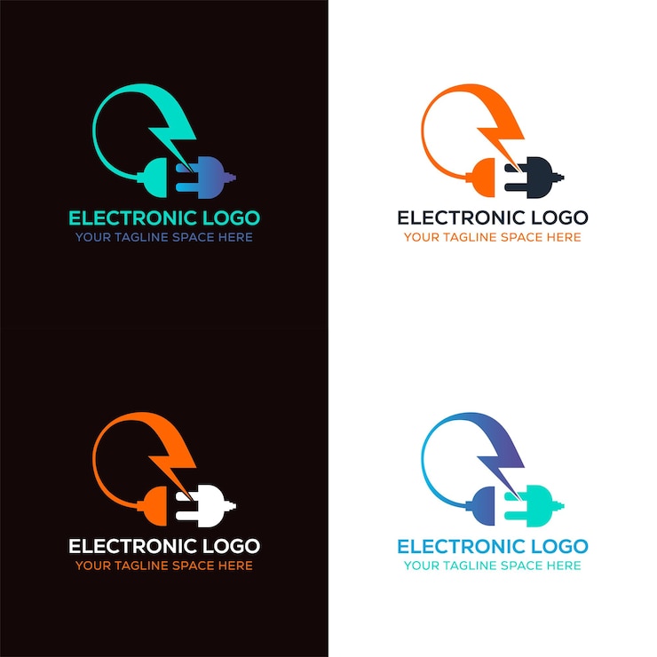 Vector ilustración de vector de logotipo de enchufe de energía electrónica