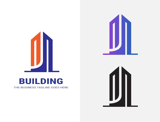 Ilustración de vector de logotipo de finca de edificio alto