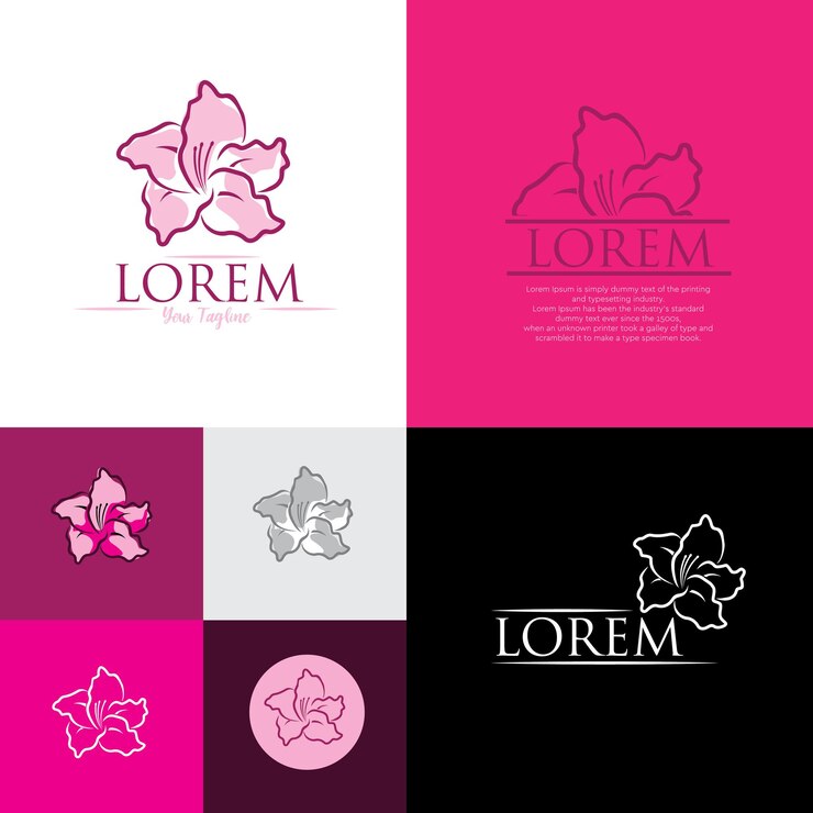 Vector ilustración de vector de logotipo de flor