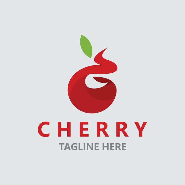 Ilustración de vector de logotipo de fruta de cereza roja Diseño de negocio de fruta fresca