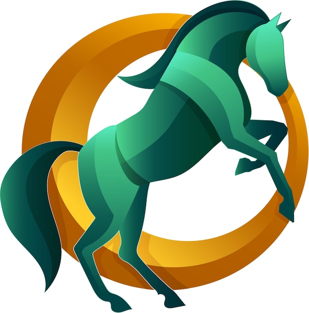 Ilustración de vector de logotipo de gradiente de caballo colorido