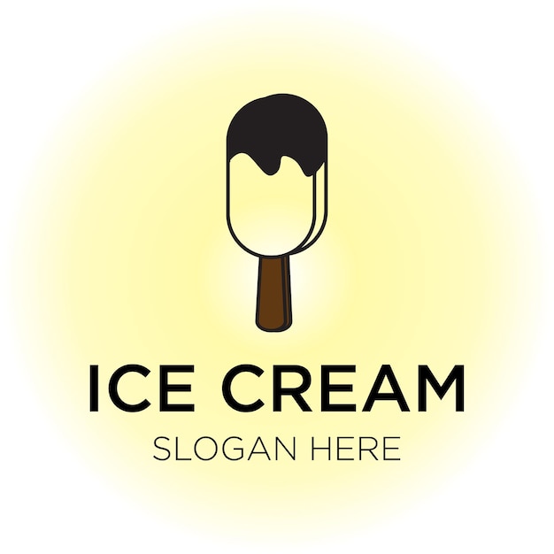 Ilustración de vector de logotipo de helado aislado sobre fondo blanco