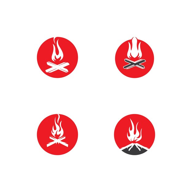Ilustración de vector de logotipo de hoguera hipster vintage