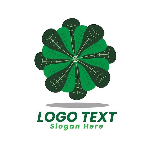 Vector ilustración de vector de logotipo de hoja con color verde oscuro y verde claro en el interior