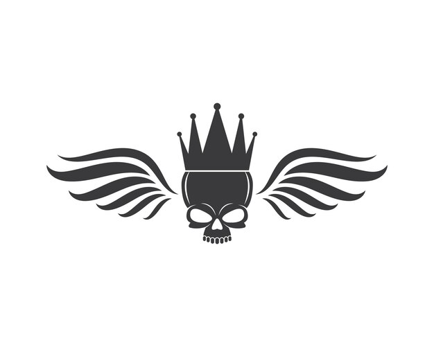 Ilustración de vector de logotipo de hueso de cráneo