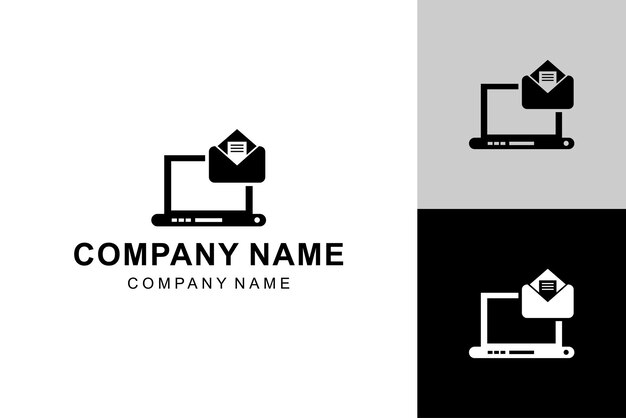 Ilustración Vector del logotipo del ícono plano del correo electrónico