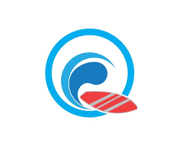 Ilustración de vector de logotipo de icono de surf