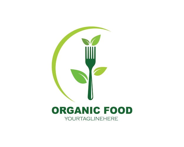 Ilustración de vector de logotipo de icono vegetariano