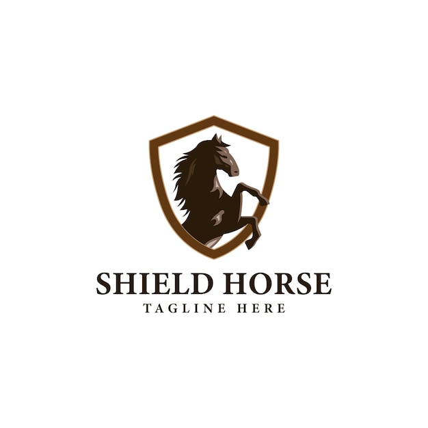 ilustración de vector de logotipo de insignia de cabeza de caballo