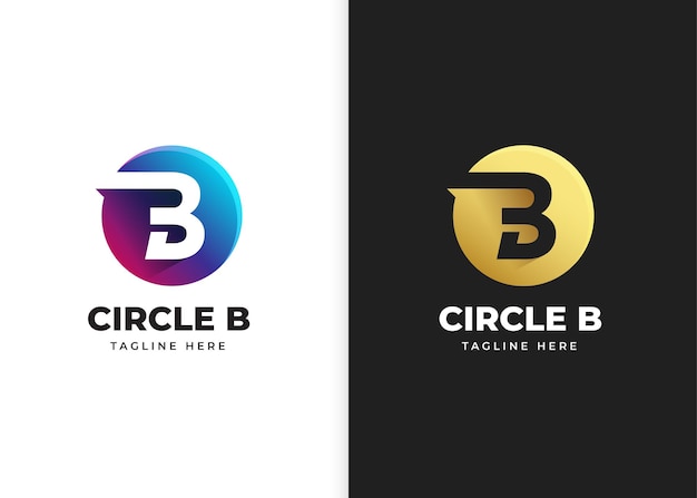 Ilustración de vector de logotipo letra b con diseño de forma de círculo