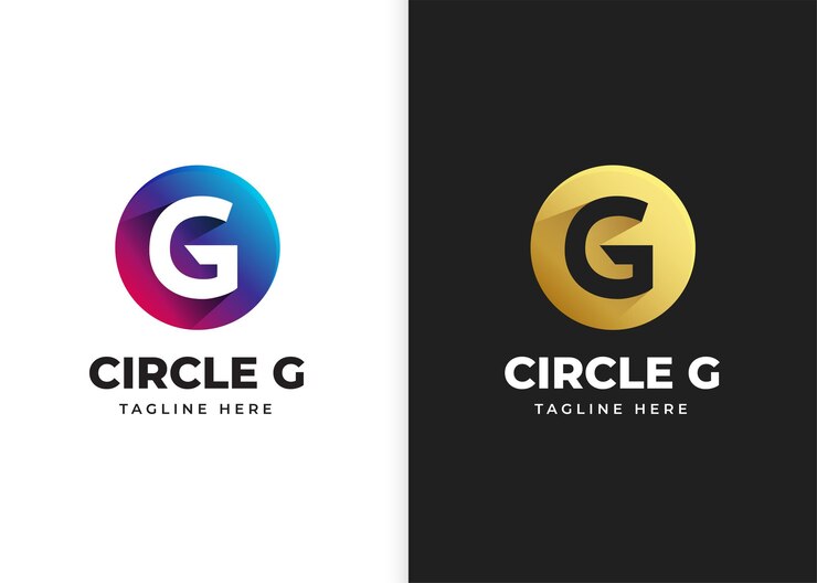 Vector ilustración de vector de logotipo letra g con diseño de forma de círculo