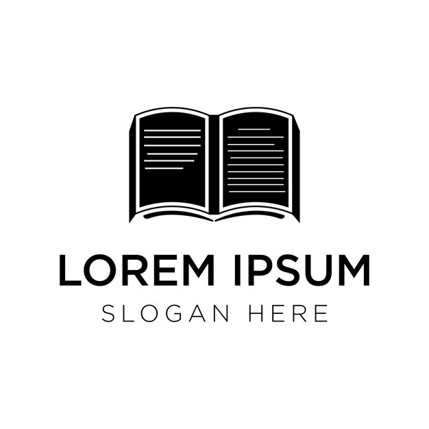 Ilustración de vector de logotipo de libro aislado sobre fondo blanco