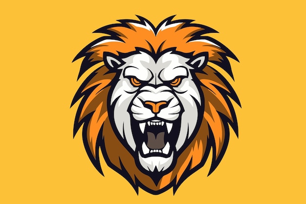 Ilustración de vector de logotipo de mascota de cabeza de león Mascota de cabeza de león para equipo deportivo