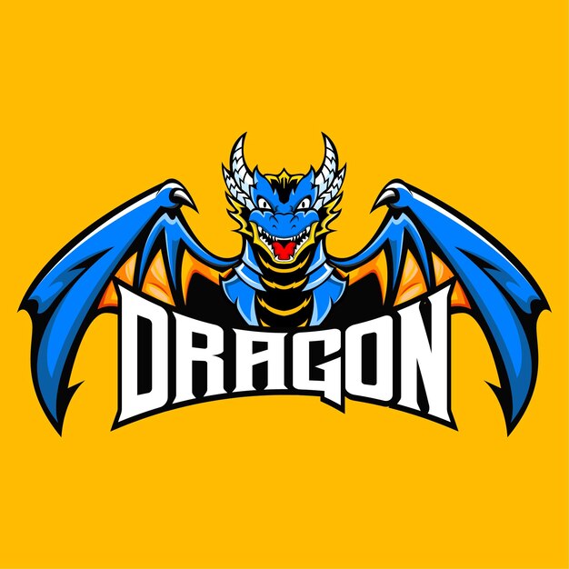 Ilustración del vector del logotipo de la mascota del dragón