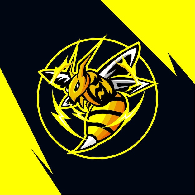 ILUSTRACIÓN DEL VECTOR DEL LOGOTIPO DE LA MASCOTA ELÉCTRICA WASP