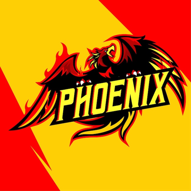 Ilustración del vector del logotipo de la mascota de phoenix