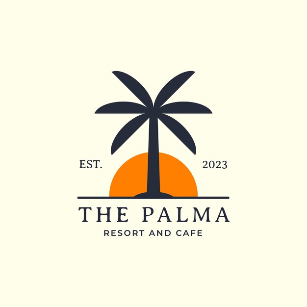 La ilustración vector del logotipo minimalista de Palma