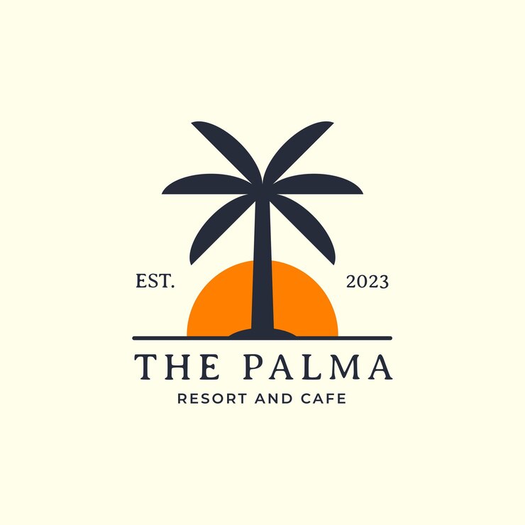 Vector la ilustración vector del logotipo minimalista de palma
