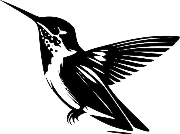 Vector ilustración de vector de logotipo minimalista y plano de colibrí