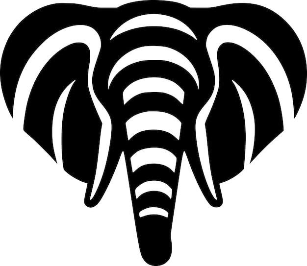 Vector ilustración de vector de logotipo minimalista y plano de elefante